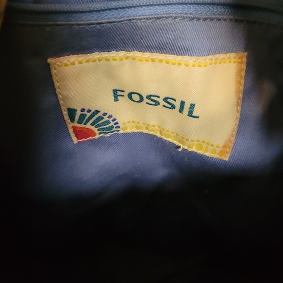 Fossil Green Floral Boho Purse with Braided Handles - Picture 10 of 11